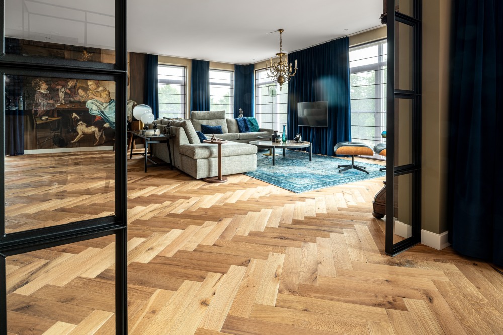 Living room Herringbone-Flooring