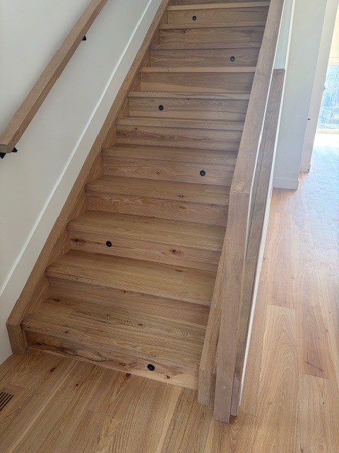 Hardwood staircase installation in Edmonton