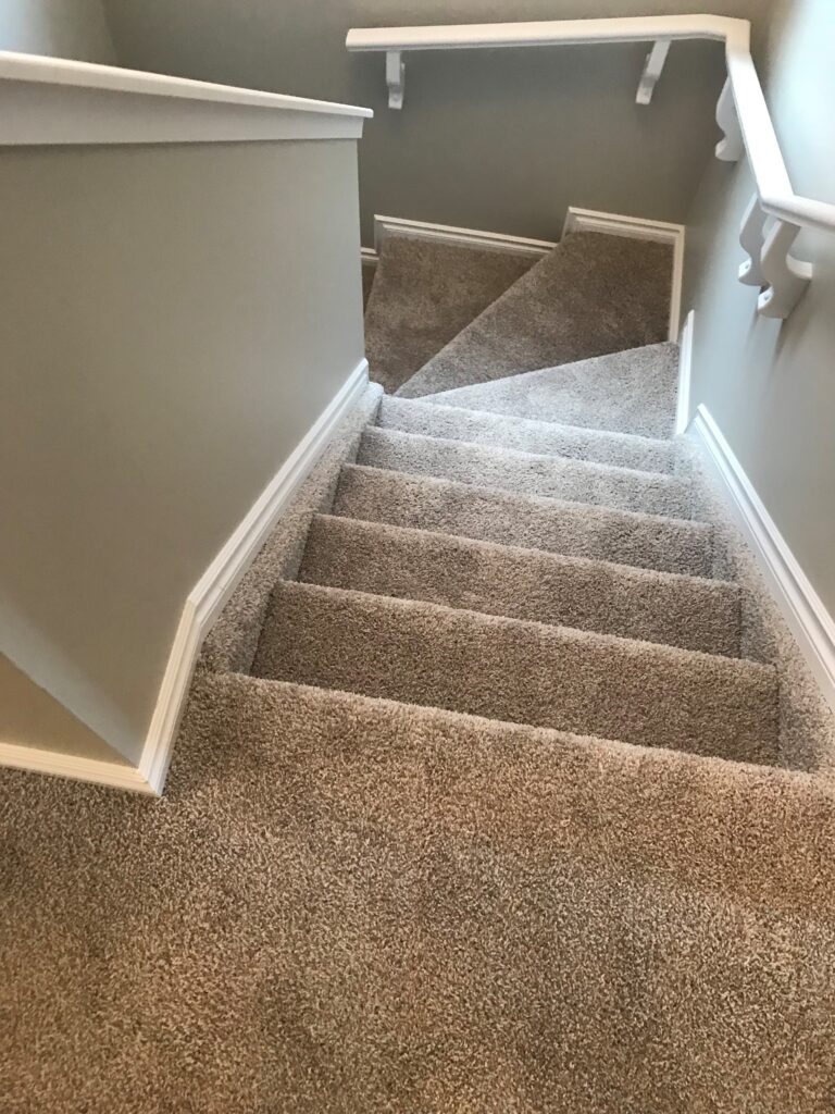 Residential carpet stair installation in Edmonton