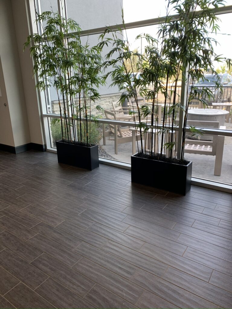 Commercial lobby tile flooring installation in Edmonton