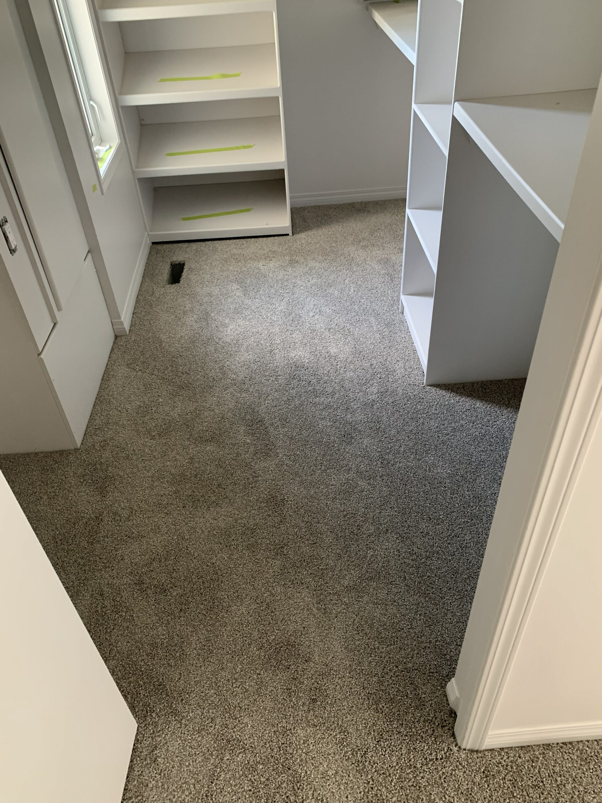 Walk-in closet carpet installation in Edmonton