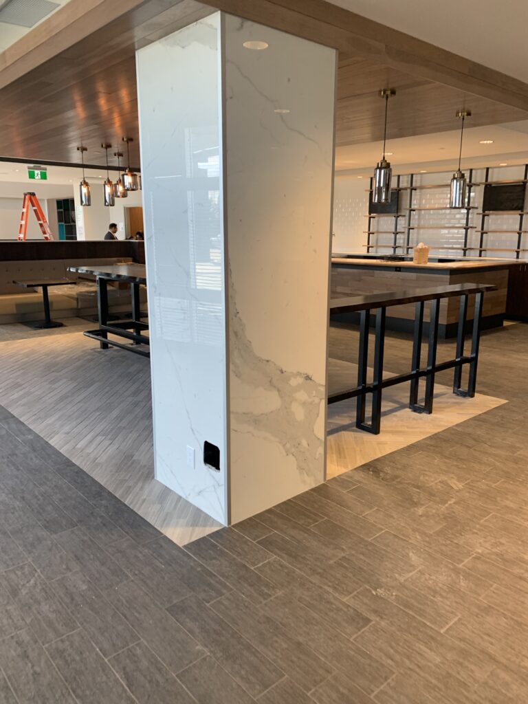 Large format slab tile installation in Edmonton
