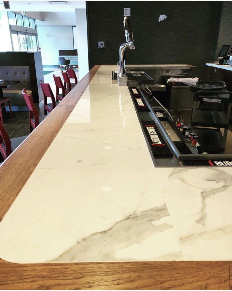 Commercial bar flooring installation in Edmonton
