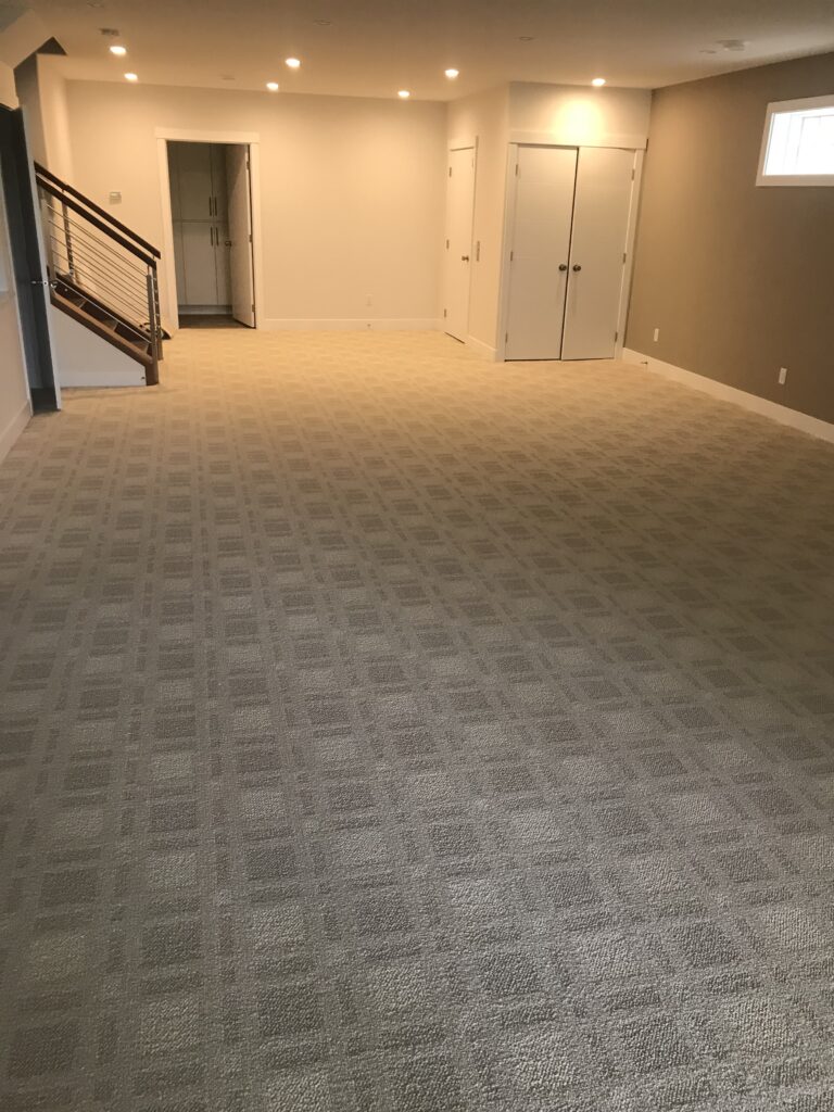 Basement carpet installation in Edmonton