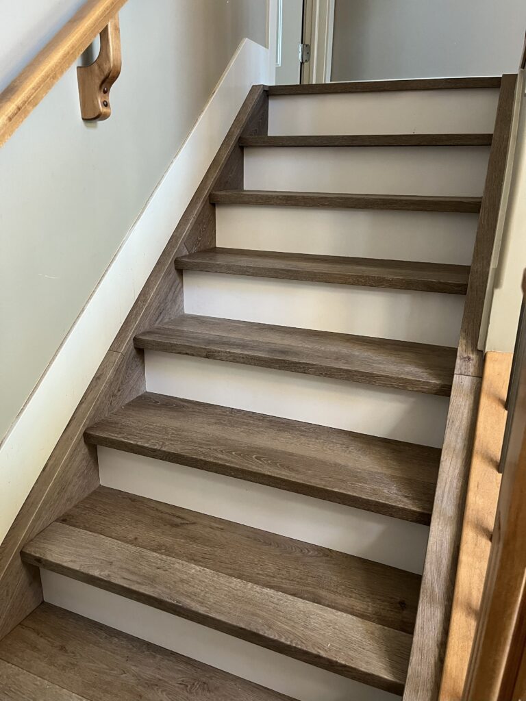 Renovated hardwood staircase in Edmonton
