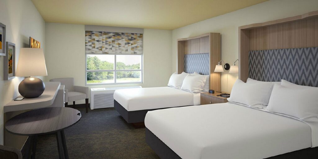 Commercial carpet flooring in hotel room in Edmonton
