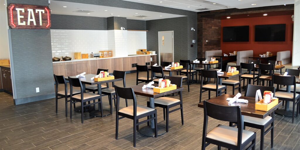 Hotel restaurant flooring installation in Edmonton