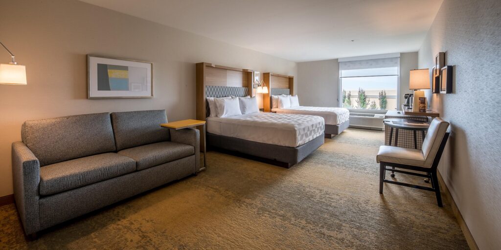 Hotel guest room flooring installation in Edmonton