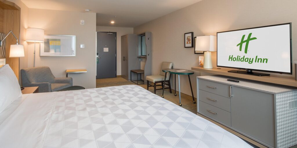 Renovated hotel guest room flooring in Edmonton