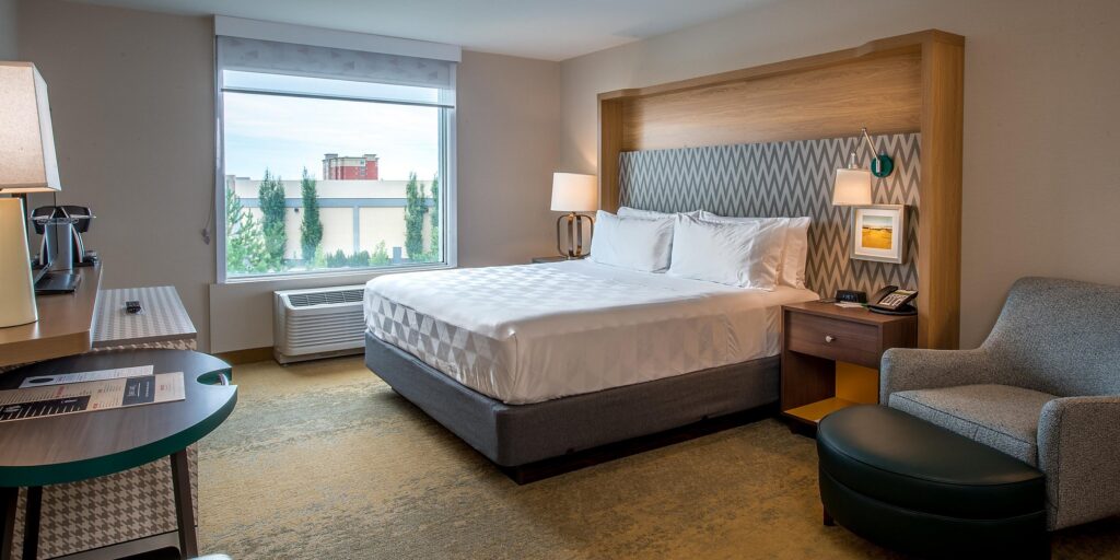 Hotel guest room flooring renovation in Edmonton