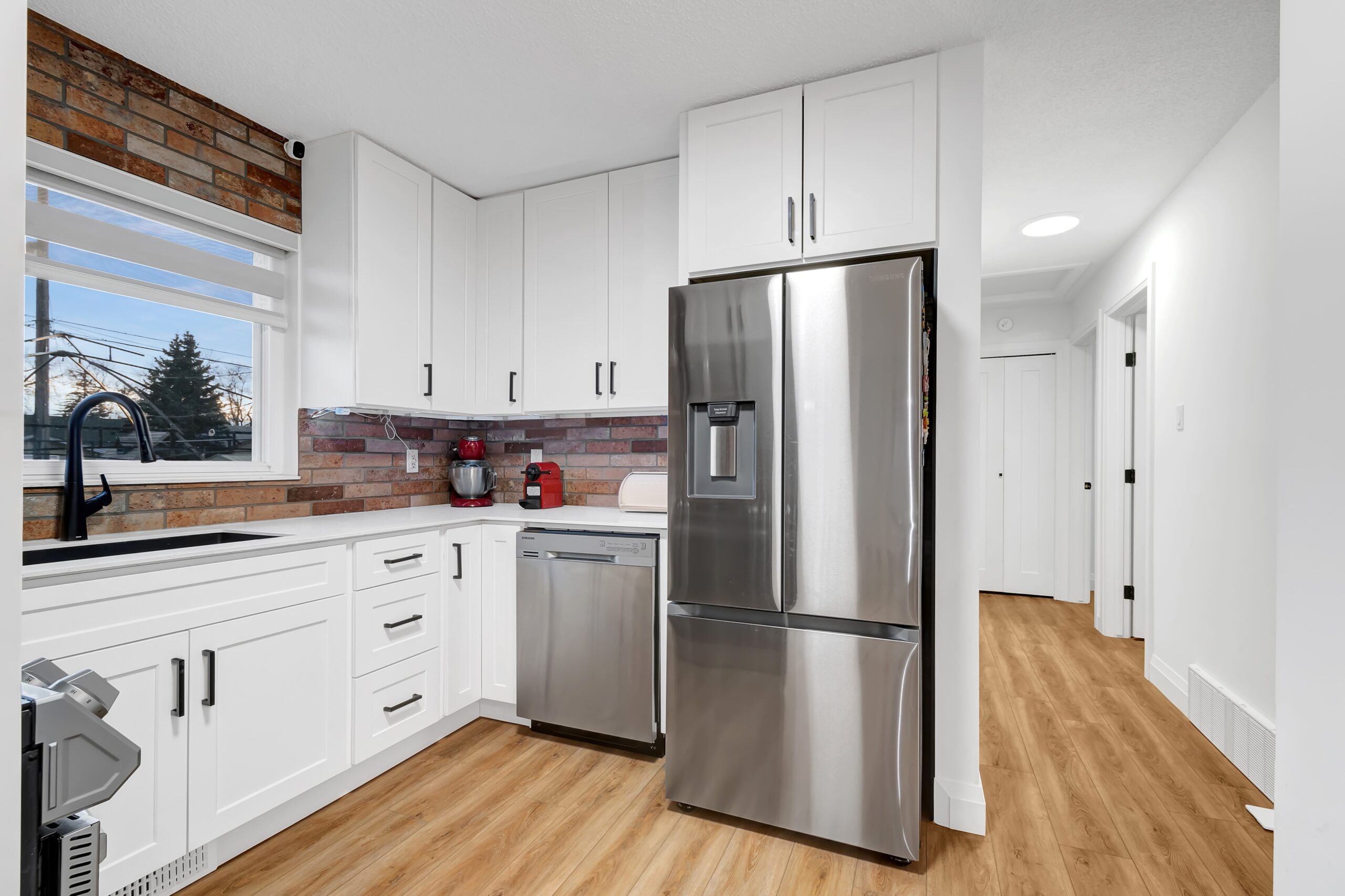 Modern LVP flooring installation in Edmonton
