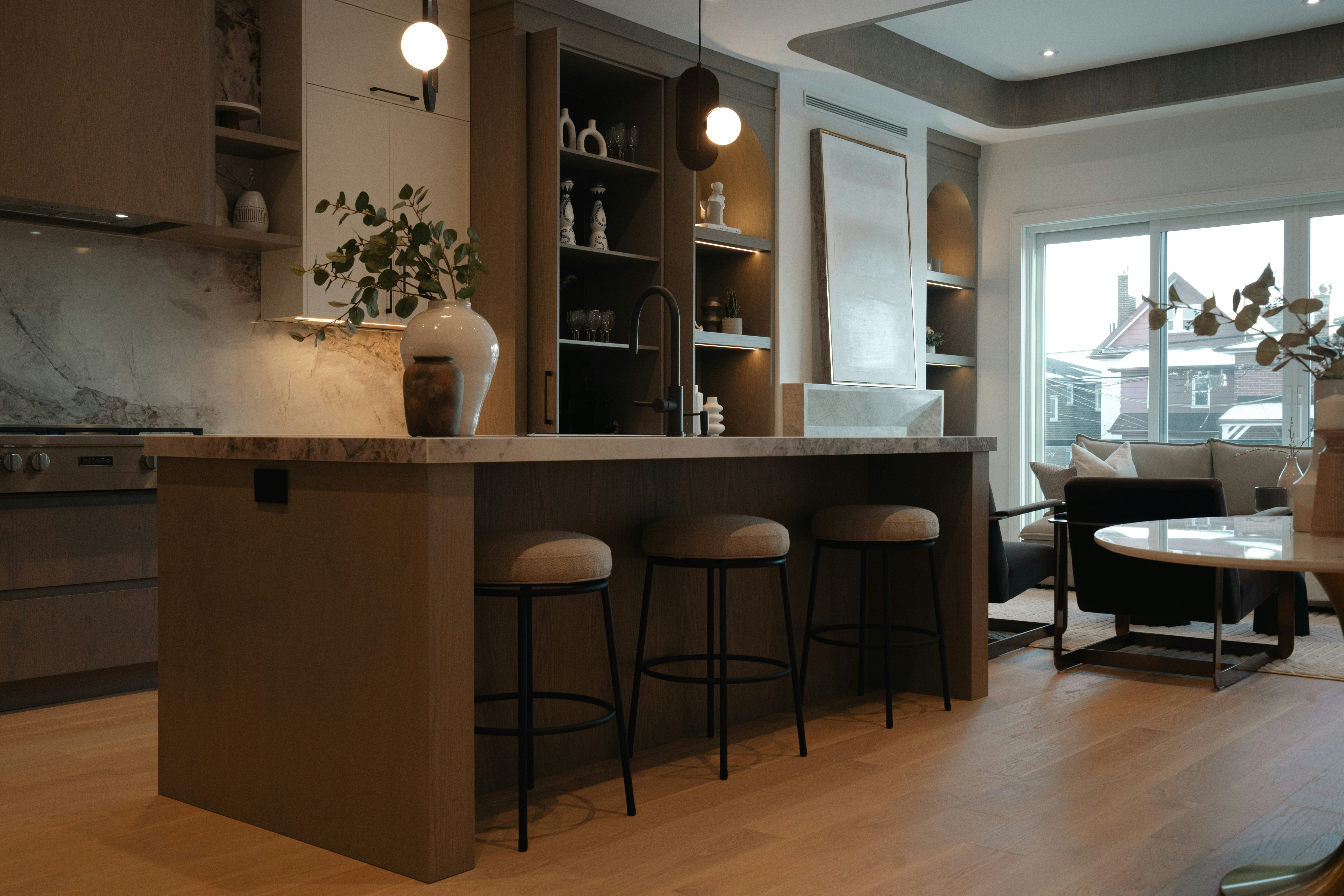 Modern home interior with hardwood flooring